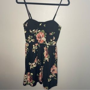 Band of Gypsies Dress Black with Flowers sz L